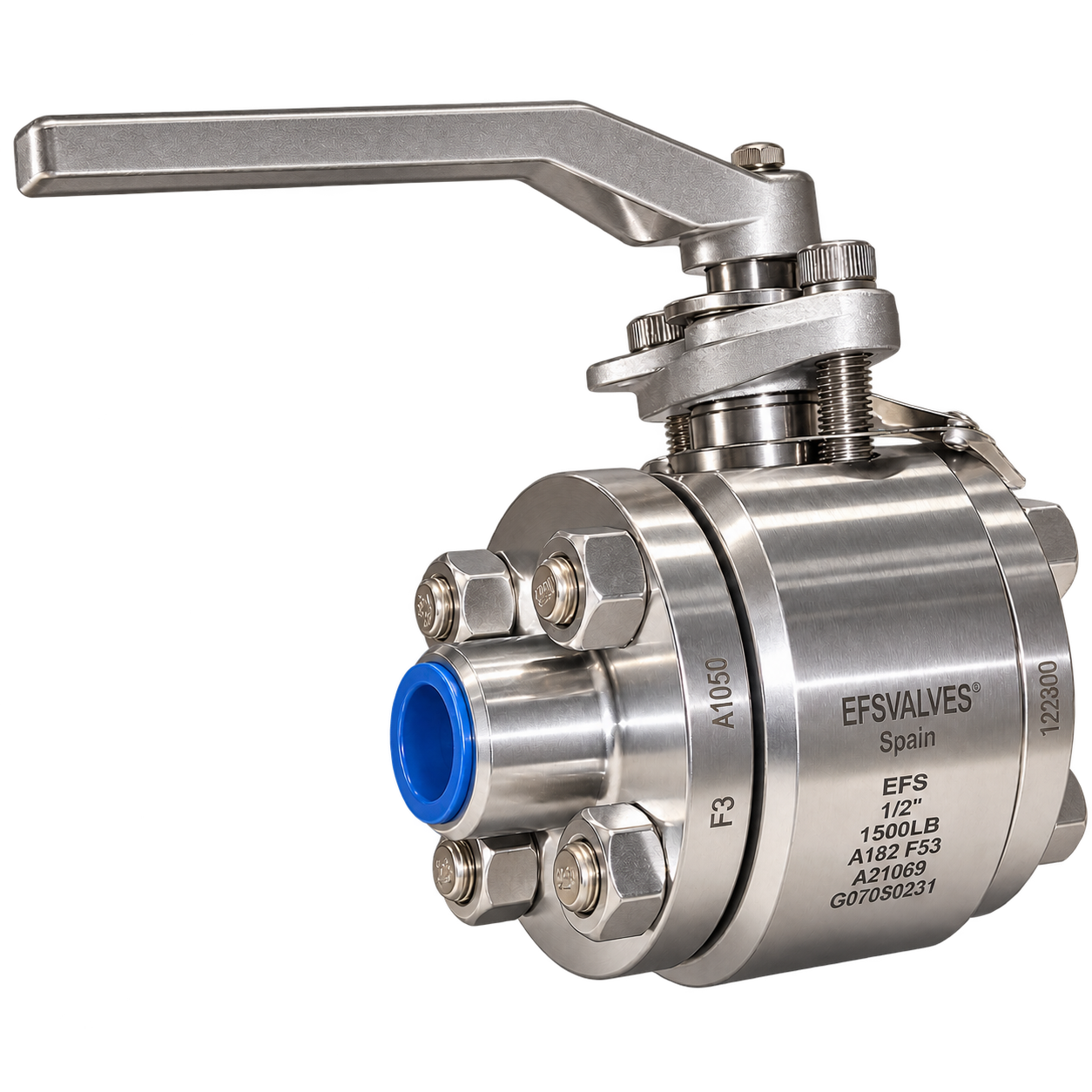 EF40 Class 1500 three-piece Super Duplex ball valve with manual lever