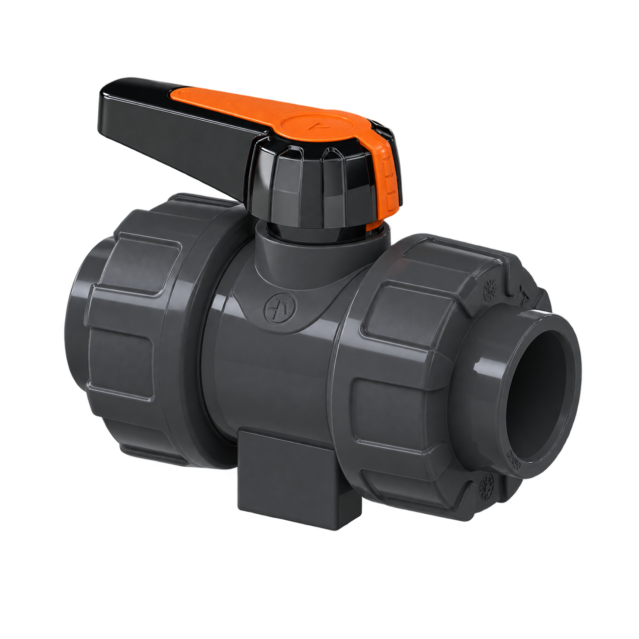 EFC200 thermoplastic ball valve in PVC-U with lockable manual lever