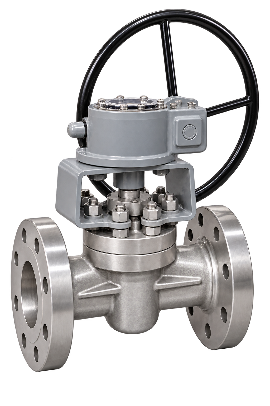 EFSVALVES EF43 Super Duplex flanged sleeve type soft-sealing plug valve with manual worm-gear operator